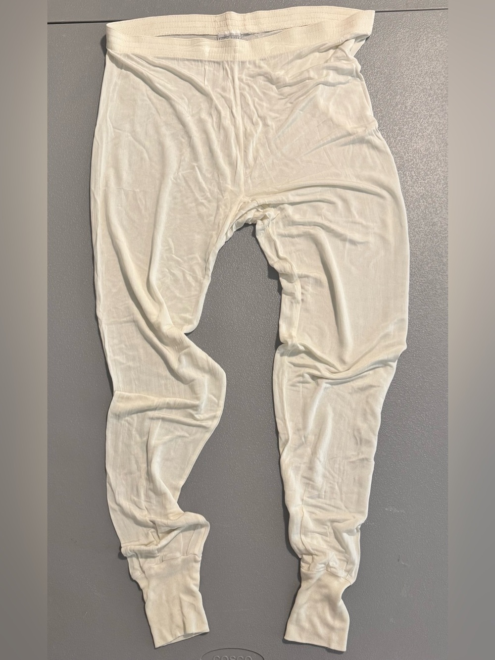 VTG Lands' End Women's Cream 100% Silk Long Johns Pajama Pants M